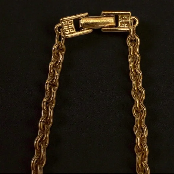 Vintage GIVENCHY Paris Luxury Designer Elegant Gold Tone Feather Choker Necklace - Picture 4 of 7